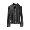 Damesblouses Sexy shirt Top blouse met lange mouwen Sheer Mesh Button Down Koreaanse kleding See Throught Office Dames