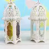 Candle Holders Decorative Lanterns Moroccan Retro Iron Glass Holder Hanging Tabletop Light Wedding Home Decor