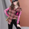 Kvinnors blusar Spring och Autumn Long Sleeve Red Plaid Shirt Stitching Loose Medium Length Casual Top for Women