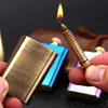 Aanstekers Originele Zuiver Koper Match Retro Kerosine Olie Sigaretten Aansteker Pull Ontsteking Fire Heren Roken Tool Cadeau voor Man YQ240222