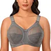 Soutien-gorge en dentelle grande taille pour femmes, couverture complète sans doublure, Ultra fine, bretelles ajustées sans fil, blanc, grand minimiseur D E F G H I