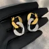 Boucles d'oreilles marque de mode or argent couleur chaîne boucles d'oreilles torsadé Double anneau pour les femmes jeune célèbre créateur Bijoux Bijoux tendance 2021
