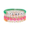 Beaded 5Pcs Swiftie Friendship Bracelets Set Taylor Music Surfer Heishi Beads Strands Flower Heart Star Letter Charm Stackable Soft C Dhj2Y