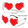 Sunglasses Rimless Fire Heart Shaped Costume Accessories UV400 Protection Party Favor Eyewear Halloween Glasses