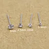 Ringe 50 teile/los Nasennadel Piercing 925 Sterling Silber 1,5mm 2mm 2,5mm 3mm Runde Klare Kristall Nasenstecker Ringe Nariz Piercing Schmuck