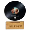 Bijoux Vinyle personnalisé avec support en bois, vinyle plaque acrylique, code de chanson musicale, chanson personnalisée avec votre photo, cadeau pour Valenti