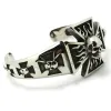 Armbänder Männer Polieren Kreuz Flamme Skelett Armreif Edelstahl Jungen Biker Armband