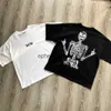 Men's T-Shirts Mens Dark Skull Print Loose Oversized T-Shirt Couple Clothing Pure Cotton Vintage American Fashion Gothic Grunge Clothes Y2kH24222