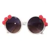 Óculos de sol feminino redondo anti-uv longa vida útil resina verão flor óculos de sol para ao ar livre