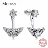 Earrings MODIAN Authentic 925 Sterling Silver fairy tale Crown vintage Drop Earrings Cubic Zirconia luxury Earring For Women Wedding