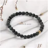 Perlen 6 mm Tigerauge Achat Amethyst Türkis Stränge Seil Perlen Armbänder für Frauen Männer Heilung handgemachte Naturstein elastische Yoga Dh3Mf