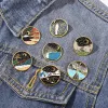 Broches van gogh huile peinture broche van gogh broche galaxy broche étoile lune tournesol broch art broche van gogh revers épingle