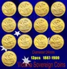 Storbritannien Victoria Sovereign Coins 13st olika år Smal Gold Coin Art Collectible1667497