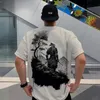 T-shirts pour hommes 3D samouraï japonais imprimé vêtements masculins rue Harajuku hauts quotidien décontracté à manches courtes surdimensionné t-shirts 240220