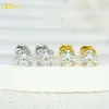 Shining Jewelry Screw Back 3mm 4mm 5mm 6.5mm Earring Pass Diamond Tester 925 Sterling Silver Vvs Moissanite Diamond Earrings