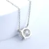 Ожерелья Smyoue, белое золото с покрытием из муассанита 110 карат, ожерелье для женщин, классический кулон с четырьмя когтями, свадебные украшения, серебро 925 пробы GRA