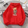 Sweats à capuche pour femmes Sweatshirts Fashion Teddy Bear prenant votre photo sweat-shirt femme Hip Hop Hooded Hooded Automne Automne Fourt-liner sweat à sweat S-XXL TOPS T240222