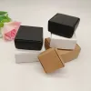Indietro 50 pezzi Nero/Bianco/Scatola di carta Kraft per il confezionamento di orecchini Scatola di gioielli Scatole di cartone regalo Scatola di imballaggio per esposizione di gioielli fai da te