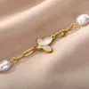 Länk armband armband opal stenmånsten fjäril för kvinnor smycken charm pin kedja parti present bijoux femme