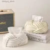 Tissue Boxes Napkins Ceramic Tissue Box Silver Twine Grain Napkin Carton Toilet Paper Holder Napkin Dispenser Holder Home Decoraction Organizers Q240222