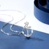 목걸이 Eudora New Sterling Sier Anchor and Hemp Rope 펜던트 목걸이 AAA Cubic Zirconia Sier Jewelry for Women 남자 D057