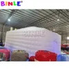 10x10x4mh (33x33x13.2ft) Tienda de clubes nocturnos de discoteca de patio trasero Tienda de cubo inflable blanco grande con luces LED para el evento de boda de la fiesta