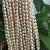 Beads wholesale 1PCS New Fashion Simple Natural rice shape 67 mm AAA pink pearl loose beads DIY 15"