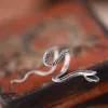 Pendientes MKENDN Plata de Ley 925 auténtica en forma de serpiente, Clip para hueso del oído, pendientes envolventes, sin PiercingClip, pendientes góticos, joyería de fiesta