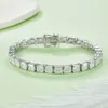 Sgarit hurtowa biżuteria Sier Moissanite Princess Cut Perfect Gift Diamond Tennis Bransoletę dla kobiet