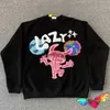 Erkek Hoodies Sweatshirts Siyah Kırık Gezegen Pazarı Tembel Crewneck Erkekler Puff Bask Baskı Kırık Gezegen Sweatshirts Polar Saklama Gevşek Hoodieh24222