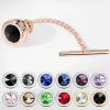 Clips Hawson Fashion Tie Tack für Männer (mit Kette), Hochqualität Crystal Tie Tack, Herren Hochzeitsgeschäftszubehör Accessoires