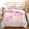 Комплекты постельного белья с весенними цветами, пододеяльник, розовая сакура для девочек, одеяло с цветком вишни, цветочное одеяло из полиэстера для женщин, украшения для спальни