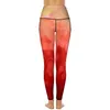 Aktywne spodnie Sunset Sprowdled Print Legginsy z kieszeniami Abstrakcyjna grafika graficzna joga push -up trening nogawki Słodki sport