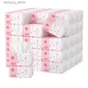 Caixas de tecido Guardanapos 8 Pacotes de Papel Higiênico Extraível 5 Camadas Espessado Macio Molhável Lenço de Papel Facial Qualidade Guardanapos Descartáveis Papel de Lenço Q240222