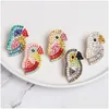 Stud Cute Bird Studs Earrings Animal Parrot Dangles Jewelry Accessories Fashion Metal Colorf Rhinestone Drop Earring Women Charm Stat Dhp6Q