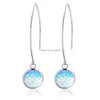 Dangle Chandelier 8 Colors Resin Mermaid Fish Scale Drop Earring for Women Stainless Steel Big Hook 디자인 패션 보석 Wholesa Dhh6b