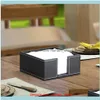 Boxes Napkins Decoration Aessories Kitchen Gardenpu Leather Square Cocktail Napkin Holder Tissue Box Paper Serviette Dispenser Bar293c