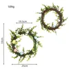 Dekorativa blommor påskkrans konstgjord dekor prydnad vår hängande för ytterdörr bondgård uteplats firande