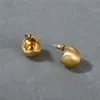 Européen et américain style rond rond mat brossé S925 Boucles d'oreilles à aiguille en argent conception luxe de luxe simple