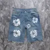 luxe designer herenshorts damesjeans let flower shorts heren straat hiphop geborduurde shorts