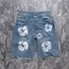 shorts de créateur de luxe pour hommes jeans pour femmes laissez des shorts de fleurs shorts brodés hip hop de rue pour hommes