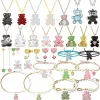 Ensembles JM nouvelle tendance Original Zircon cristal bijoux éléments collier Bracelet boucles d'oreilles fleur vie brillant Teddy femmes cadeau romantique