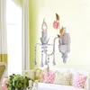 Wall Lamps American Garden Flower Decoration Living Room Lamp Bedroom Rose Iron Children's Bedside Crystal