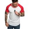 T-shirts pour hommes Hommes à manches courtes Splicing Shirt Raglan Slim T-shirt Hip Hop Streetwear Tee Tops d'été