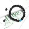 Con cuentas New Handemade Mate Negro Blanco Onxy Howlite Beads Pulsera para mujeres Hombre 8 mm Piedra natural Elástica Joyería de moda Regalo Drop D DHQTR