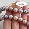 Set Ashiqi Big Natural Freshwater Pearl Purple Color Smycken Set 925 Sterling Silver Necklace Armband för Women Gift