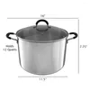 Panelas BOUSSAC Grande panela de aço inoxidável com tampa-compatível com indução de gás elétrico ou capacidade de cooktops-12-quart