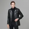 Mäns jackor Autumn/Winter Suit Collar Single Breasted Thin Velvet Fashion Casual Mid Length Style