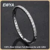 Bracelets EWYA scintillant D couleur 3/4mm complet Moissanite Tennis Bracelet Bracelet pour femmes 925 argent plaqué 18K diamant lien chaîne Bracelets