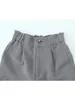 Pantalons pour femmes Automne Filles Casual Taille haute Poches latérales Gris Long 2024 Femmes Elatisc Droit Noir Lâche Cargo